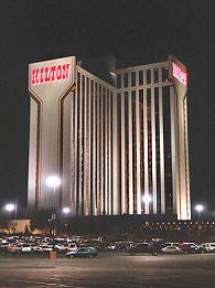picture of the reno hilton at night