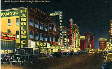 Reno at Night Post Card