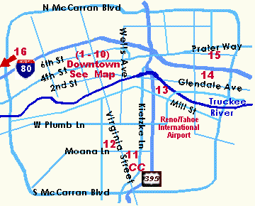Map of Reno Nevada Casinos and Hotels
